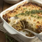French Onion Beef Rice Casserole